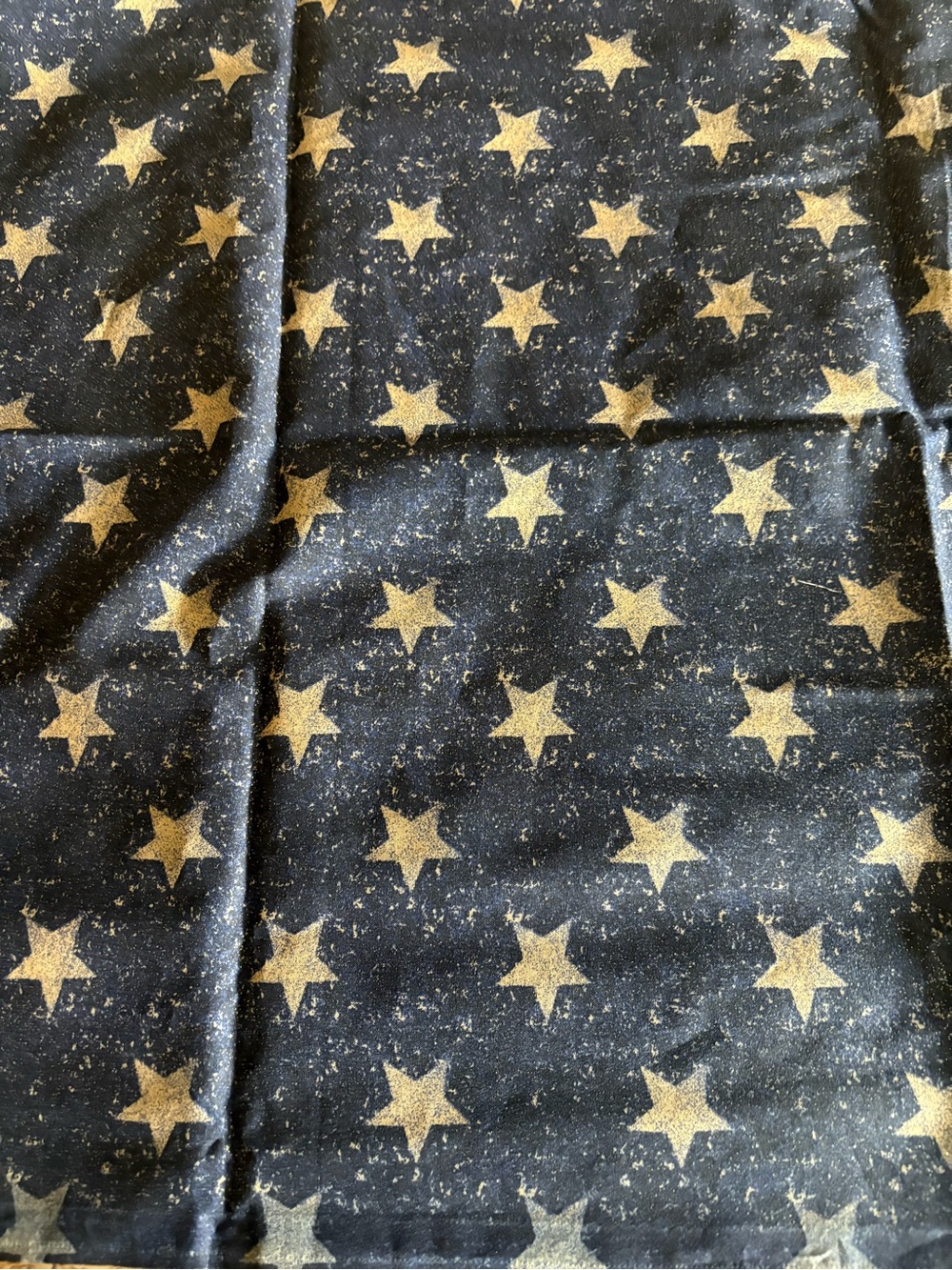 Source Unknown Black and Gold Star Pattern Fabric Panel 1 yard